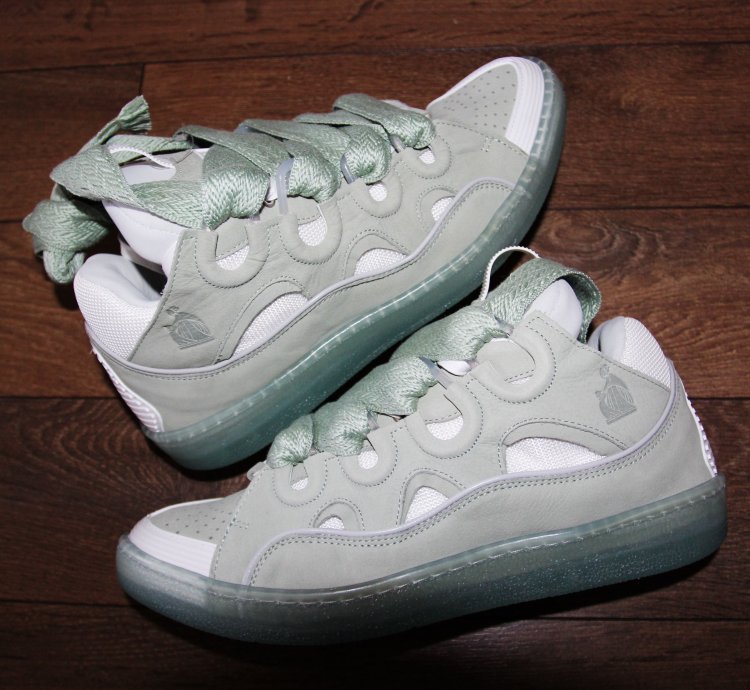 Bnwt Ss23 Lanvin Curb Sneakers Sage 43