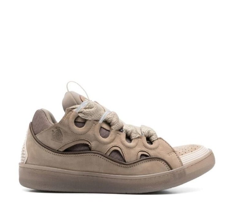 Bnwt Ss23 Lanvin Curb Sneakers Taupe 44