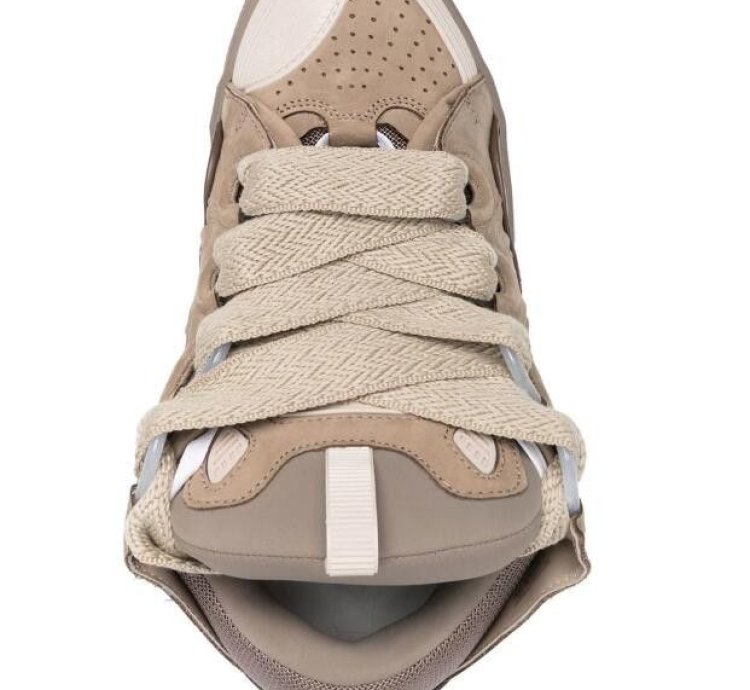 Bnwt Ss23 Lanvin Curb Sneakers Taupe 44