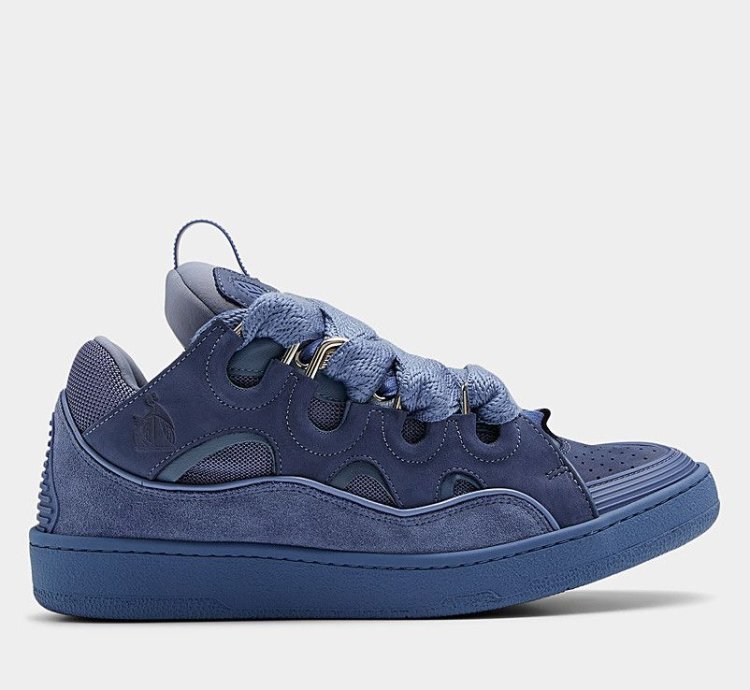 Bnwt Ss24 Lanvin Basket Curb Monochrome Sneakers Blue 40