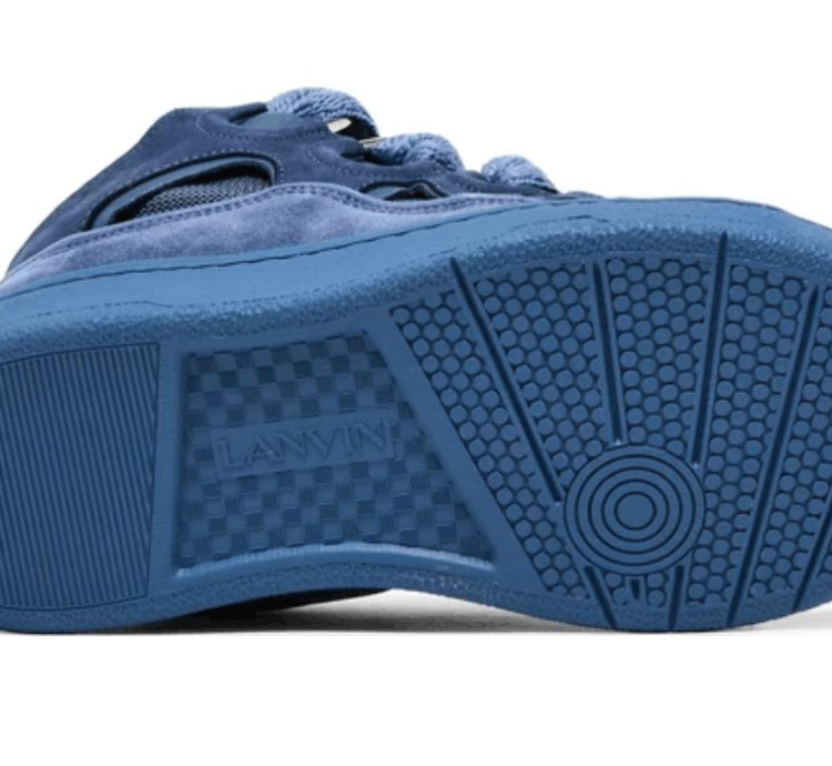 Bnwt Ss24 Lanvin Basket Curb Monochrome Sneakers Blue 40