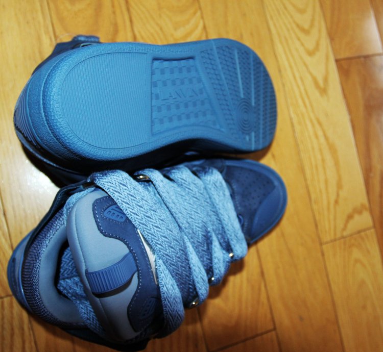 Bnwt Ss24 Lanvin Basket Curb Monochrome Sneakers Blue 40