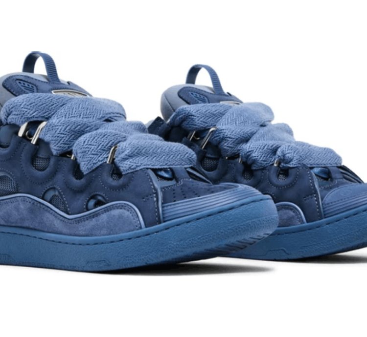 Bnwt Ss24 Lanvin Basket Curb Monochrome Sneakers Blue 41