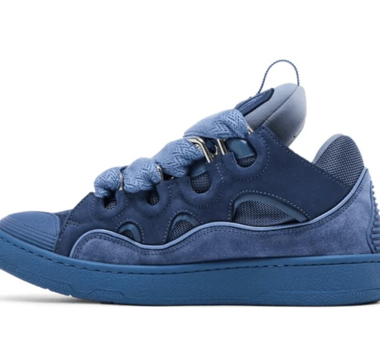 Bnwt Ss24 Lanvin Basket Curb Monochrome Sneakers Blue 41
