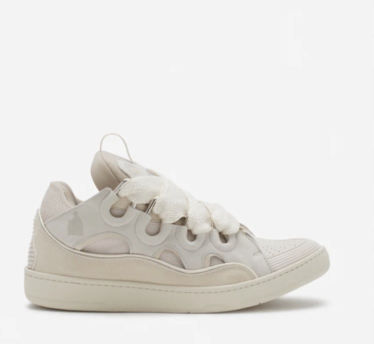 Bnwt Ss24 Lanvin Basket Curb Monochrome Sneakers Peach 40