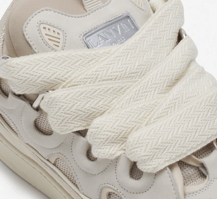 Bnwt Ss24 Lanvin Basket Curb Monochrome Sneakers Peach 40