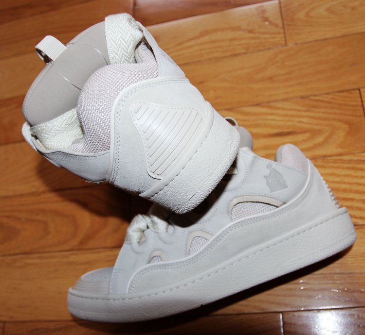Bnwt Ss24 Lanvin Basket Curb Monochrome Sneakers Peach 40