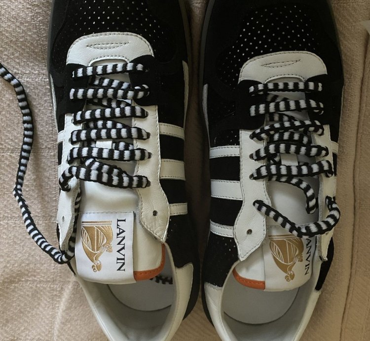 Brand New Lanvin Clay Low Top Sneakers Black White