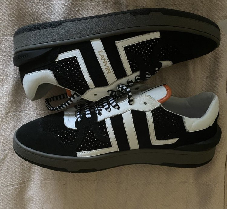 Brand New Lanvin Clay Low Top Sneakers Black White