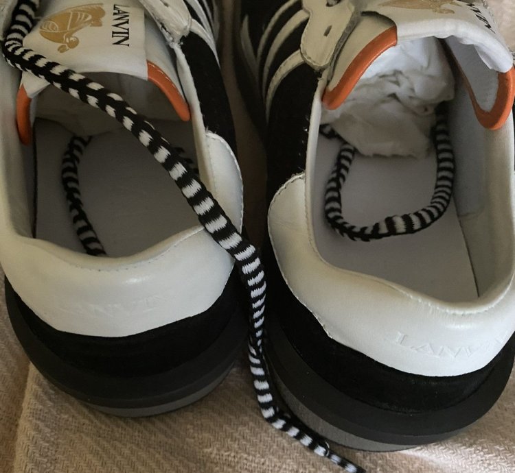 Brand New Lanvin Clay Low Top Sneakers Black White