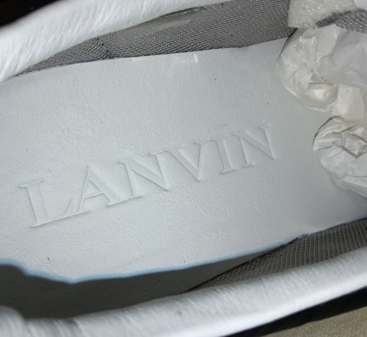 Brand New Lanvin Nylon Bumper Sneaker Navy And Gold Size 45