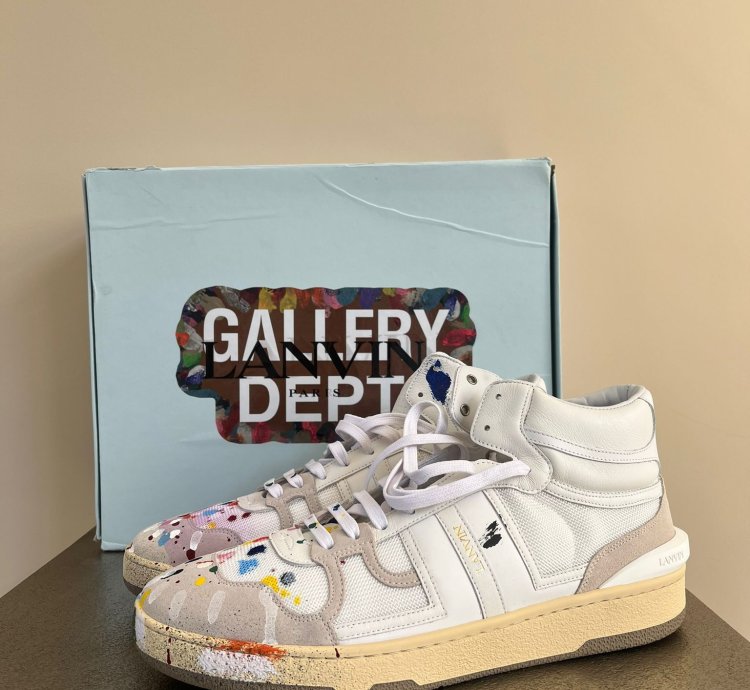 Clay High Top Sneakers In White Multicolor Paint Splatter