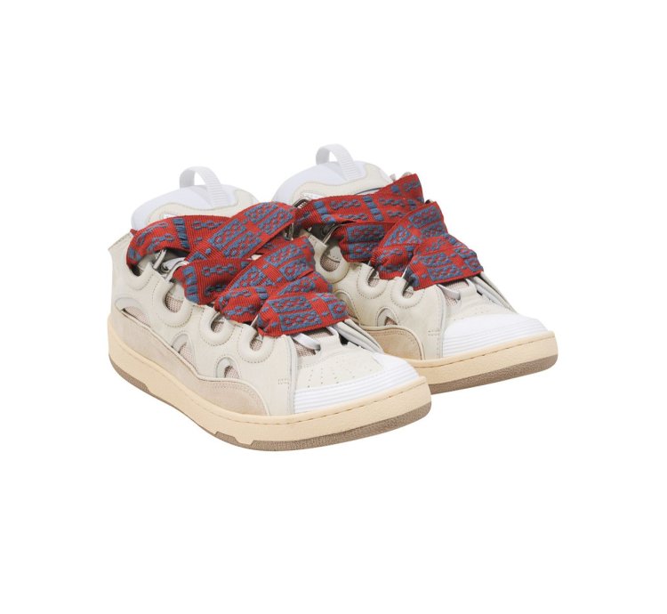 Curb Skat Shoe Beige Tan White Skate Sneakers - 00705-