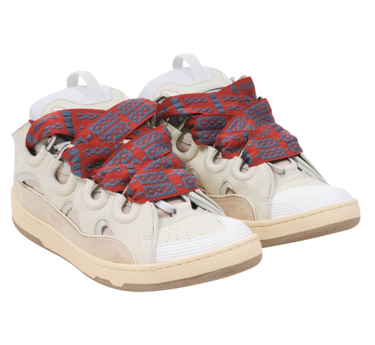 Curb Skat Shoe Beige Tan White Skate Sneakers - 00705-
