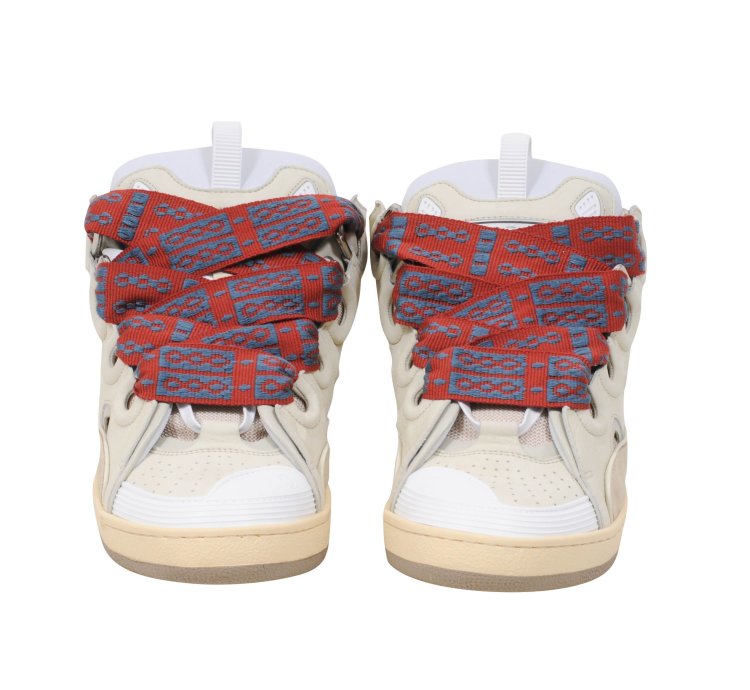 Curb Skat Shoe Beige Tan White Skate Sneakers - 00705-