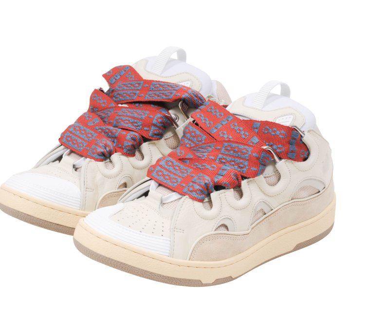 Curb Skat Shoe Beige Tan White Skate Sneakers - 00705-