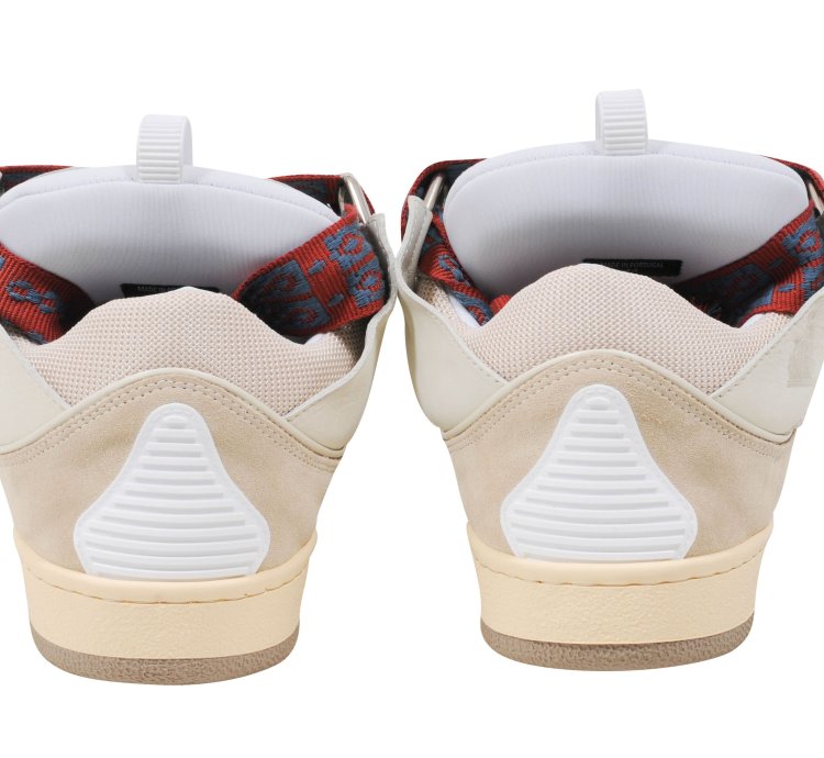 Curb Skat Shoe Beige Tan White Skate Sneakers - 00705-