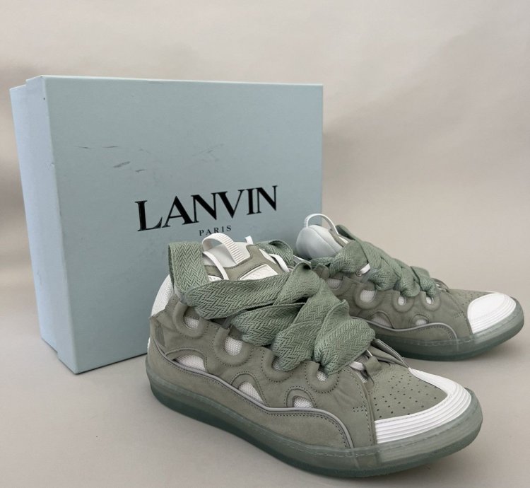 Curb Suede Trim Sneakers In Sage