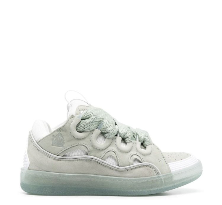 Curb Suede Trim Sneakers In Sage