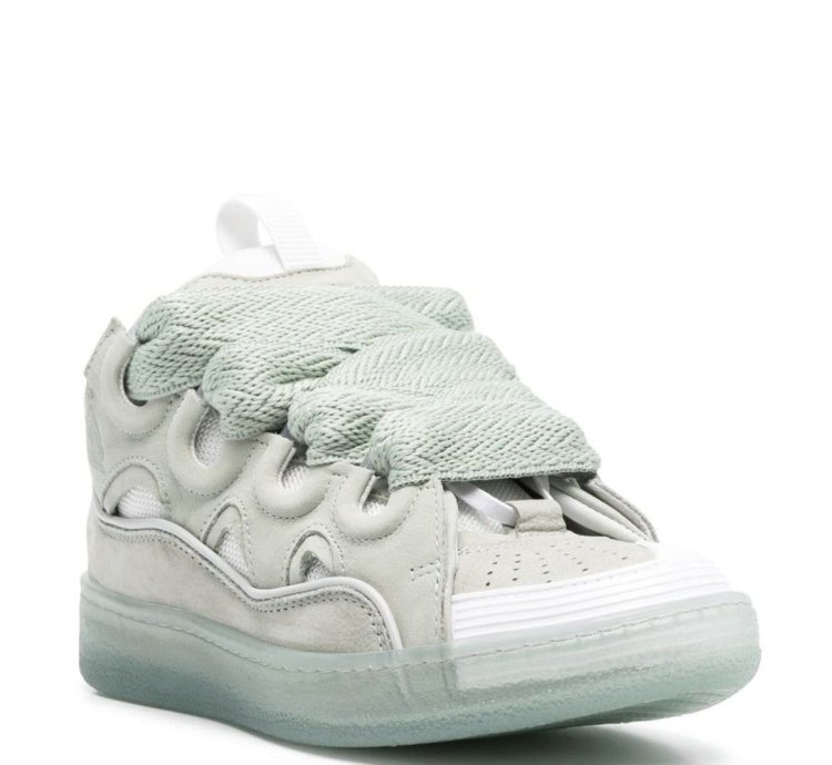 Curb Suede Trim Sneakers In Sage