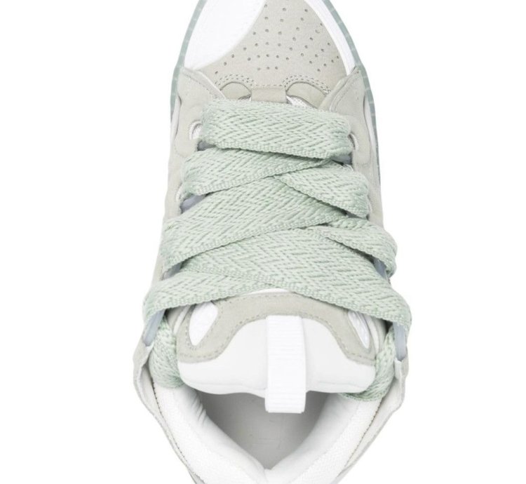 Curb Suede Trim Sneakers In Sage