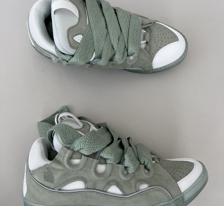 Curb Suede Trim Sneakers In Sage