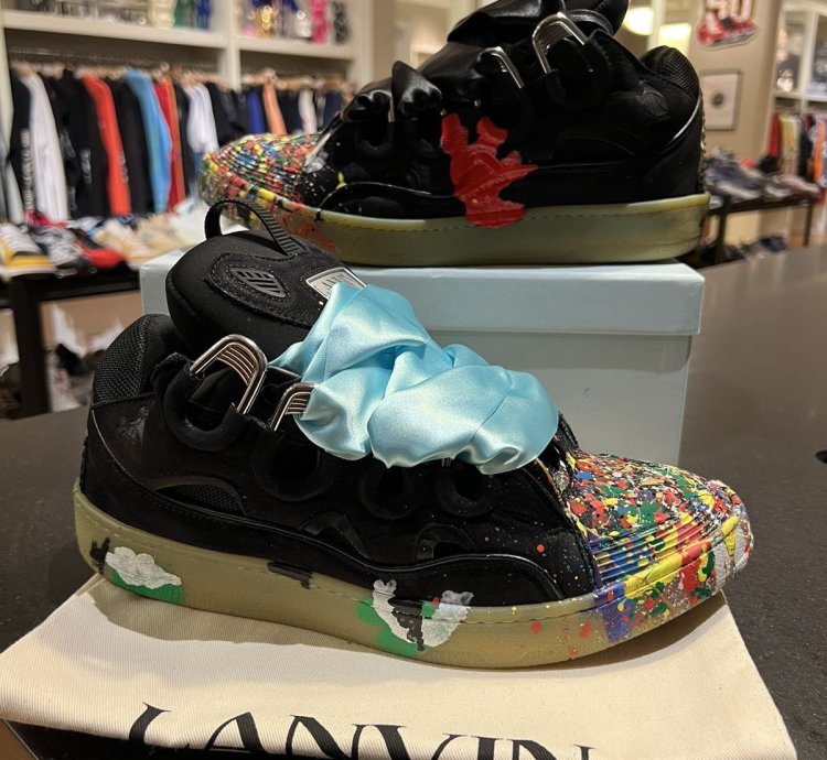 Gallery Dept Lanvin Curb Paint Splatter Black Sneaker