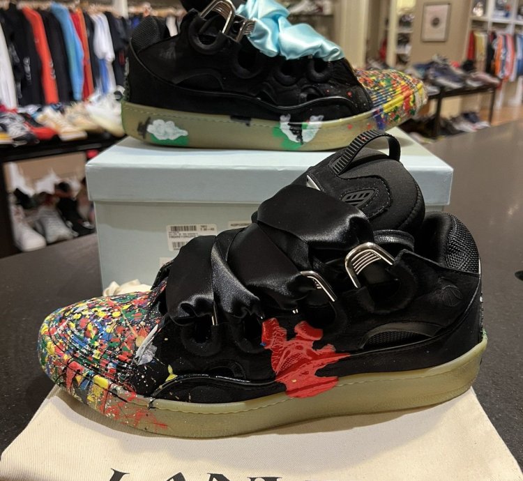 Gallery Dept Lanvin Curb Paint Splatter Black Sneaker