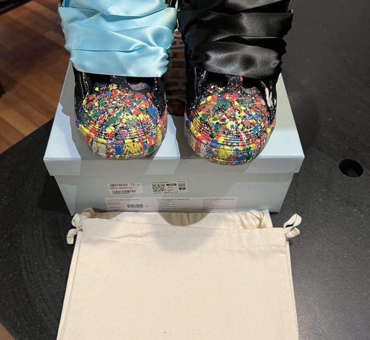 Gallery Dept Lanvin Curb Paint Splatter Black Sneaker