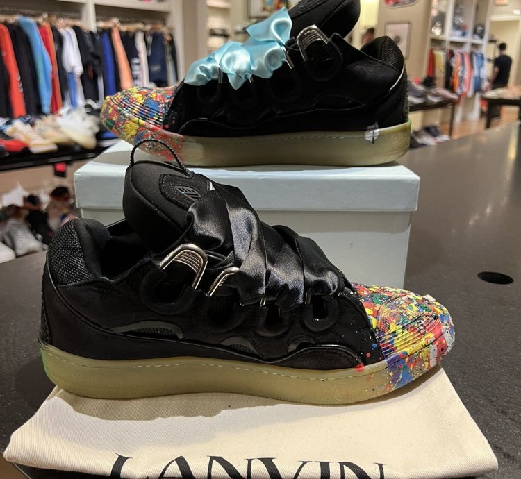 Gallery Dept Lanvin Curb Paint Splatter Black Sneaker