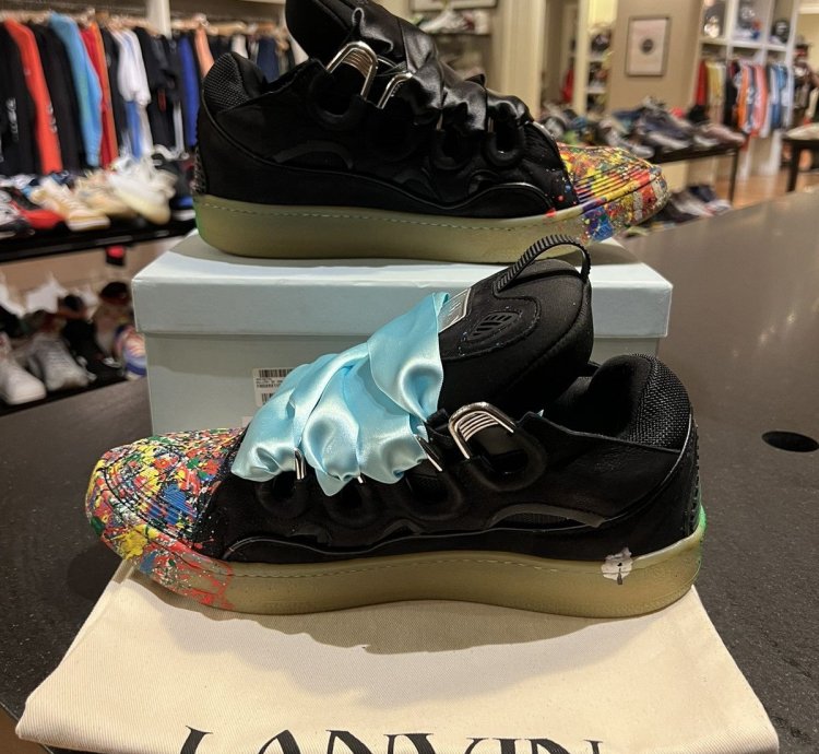 Gallery Dept Lanvin Curb Paint Splatter Black Sneaker