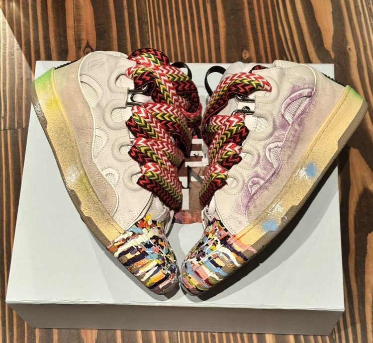 Gallery Lanvin Curb Sneakers Paint Splatter