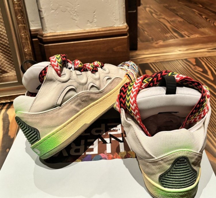 Gallery Lanvin Curb Sneakers Paint Splatter