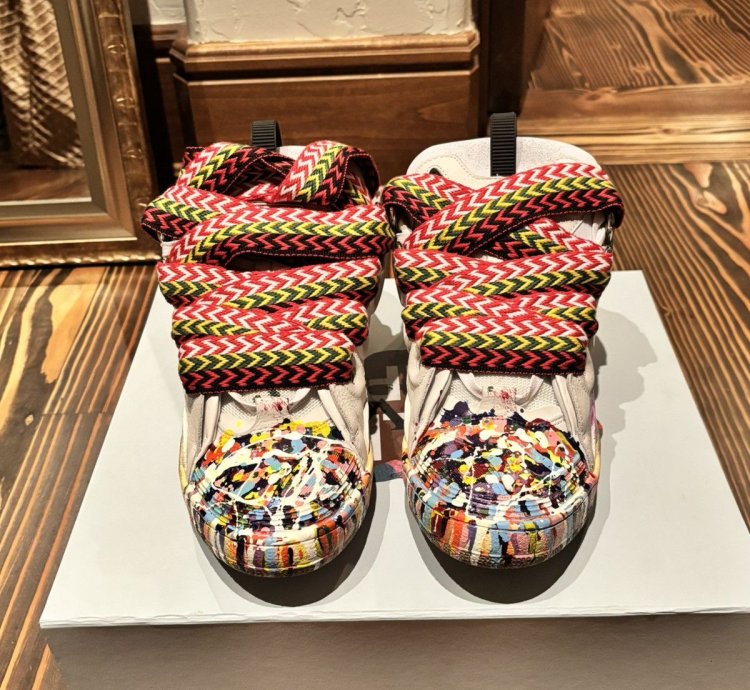 Gallery Lanvin Curb Sneakers Paint Splatter