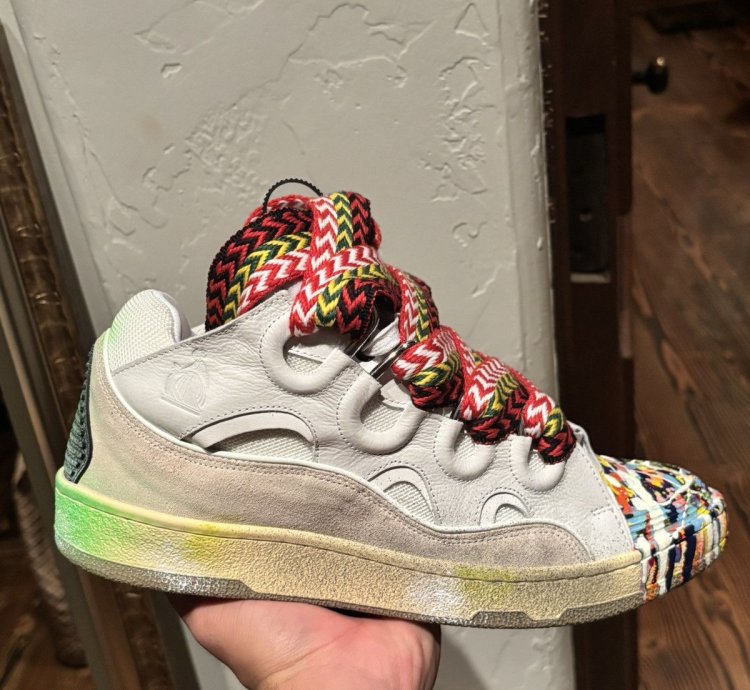 Gallery Lanvin Curb Sneakers Paint Splatter