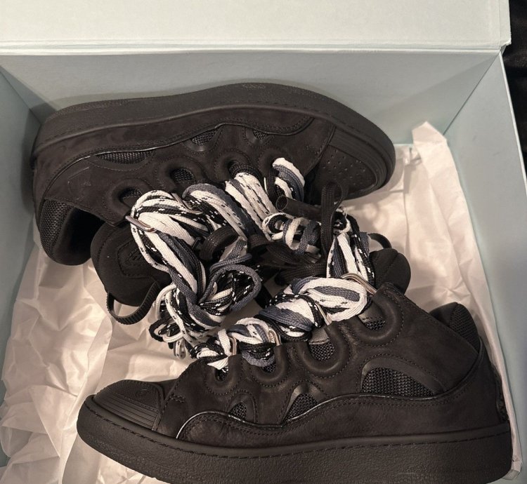 Lanvin Black Curb Sneakers