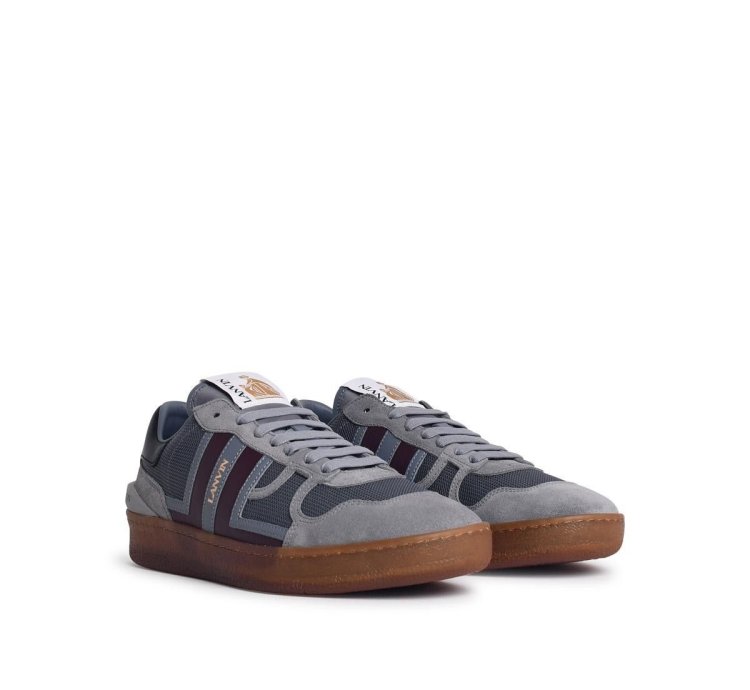 Lanvin Clay Grey Leather Blend Sneakers