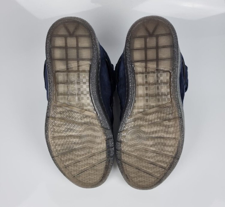 Lanvin Curb Blue And Black Sneakers New