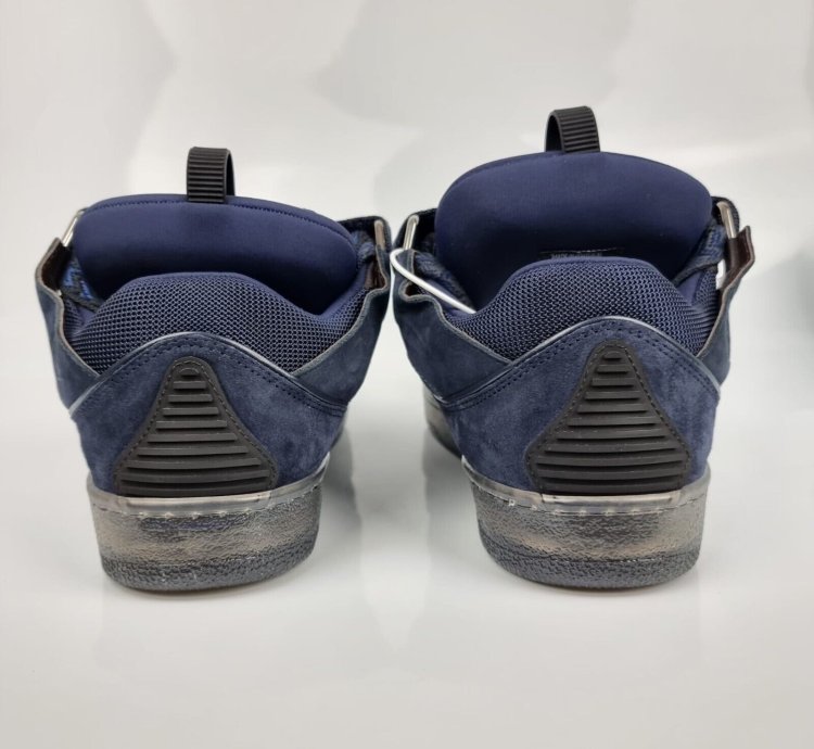 Lanvin Curb Blue And Black Sneakers New