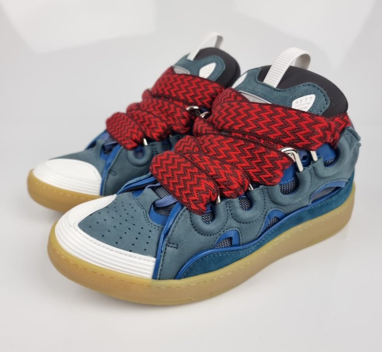 Lanvin Curb Blue And Red Sneakers New Ss23