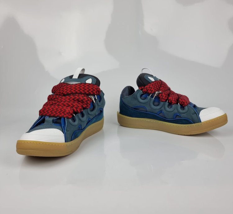 Lanvin Curb Blue And Red Sneakers New Ss23