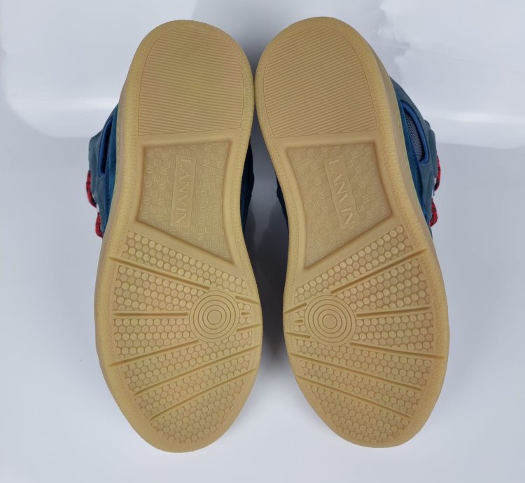 Lanvin Curb Blue And Red Sneakers New Ss23