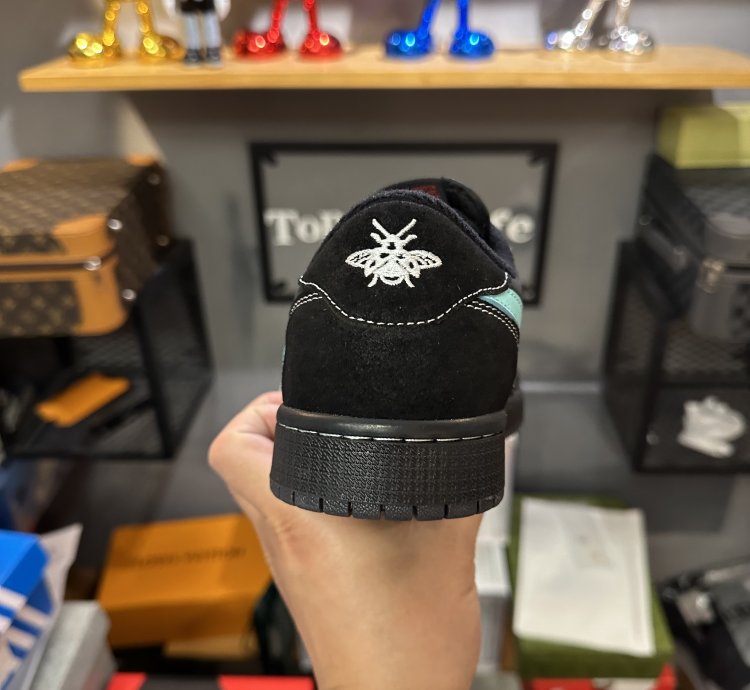 Travisscott Black Tiffany Blue Custom Air Jordan 1 Low