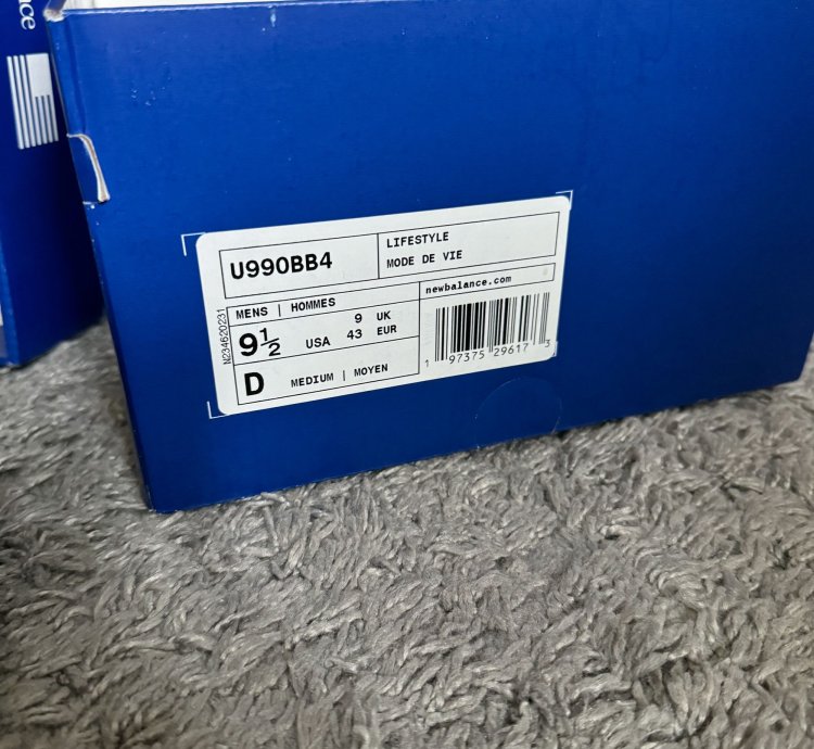 990v4 Arctic Grey Sneakers 9 5 Us 43 Eur U990bb4 Usa Made