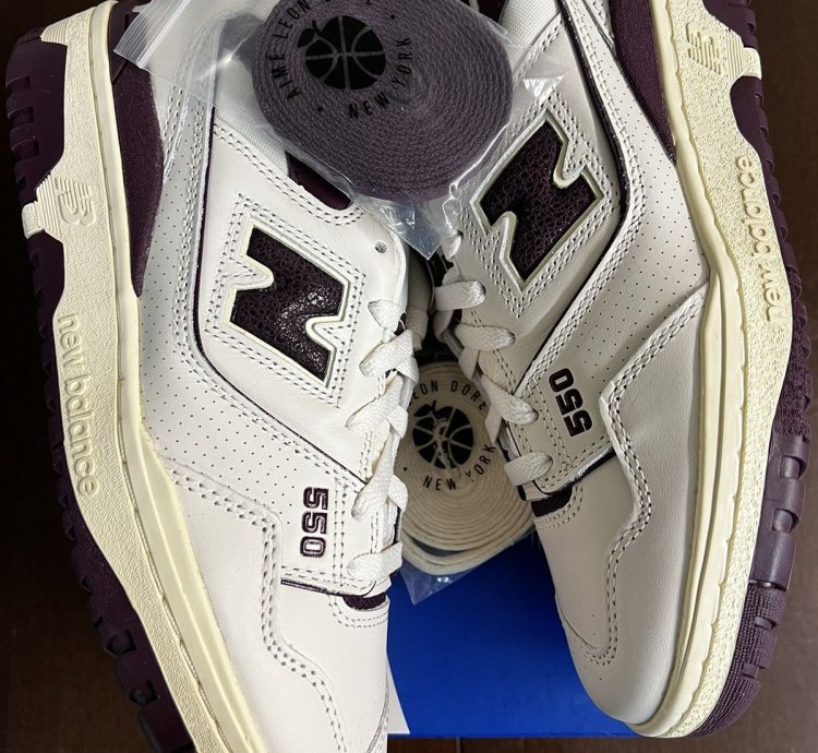 Aim Leon Dore New Balance 550 Purple Basketball Shoes