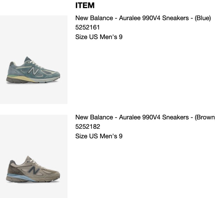 Auralee New Balance Made In Usa 990v4