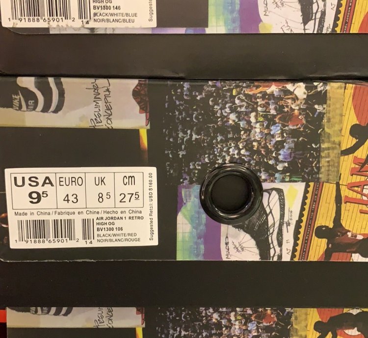 Jordan 1 Retro High Union Los Angeles Black Toe Bv1300-106
