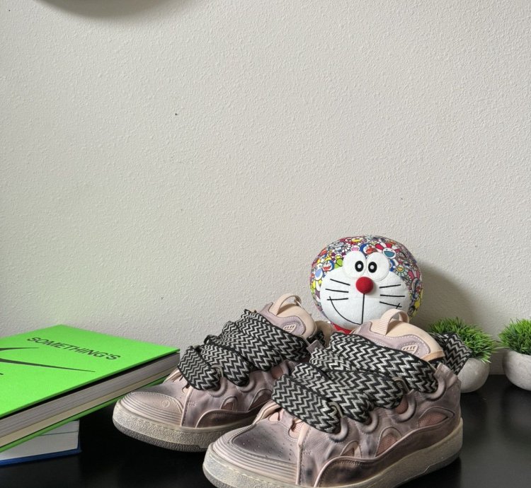 Lanvin Curb Distressed Sneakers