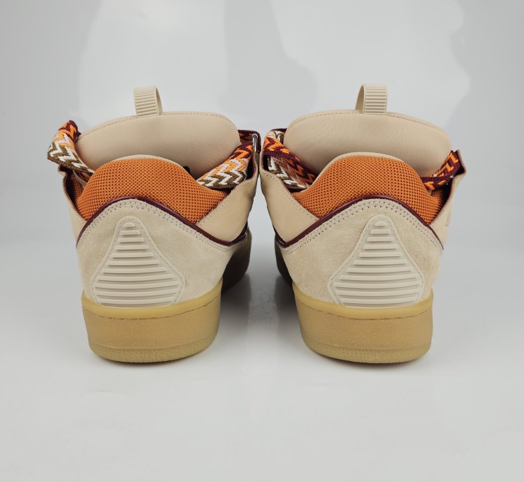 Lanvin Curb Men Beige And Orange Sneakers New Ss23