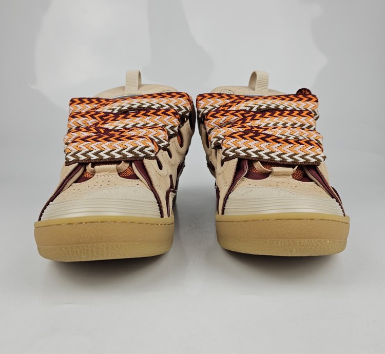 Lanvin Curb Men Beige And Orange Sneakers New Ss23